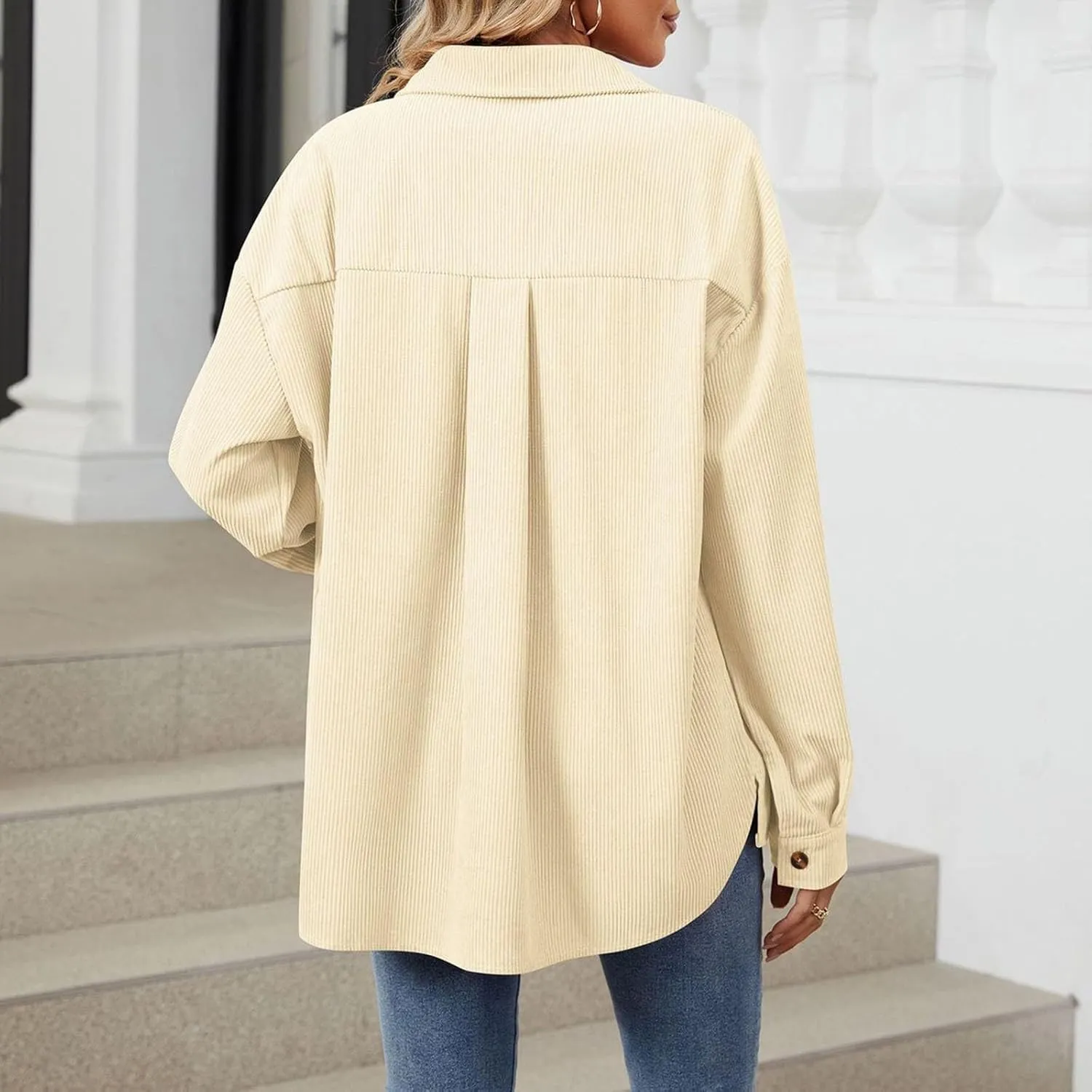 Chunky Cardigan Sweaters for Women Long Sleeve Lapel Neck Open Front Cardigans Solid Color Button Down Coat Tops