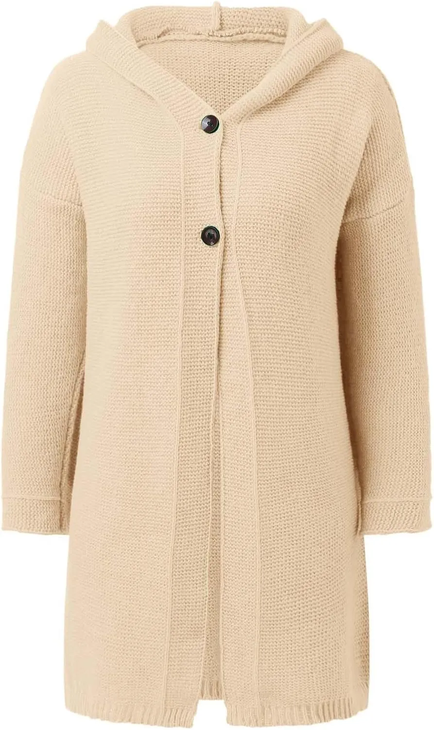 iLH Cardigan Sweaters for Women Casual Loose Open Front Sweater Coats Chunky Cable Knit Coat Fall Winter Hooded Outwear