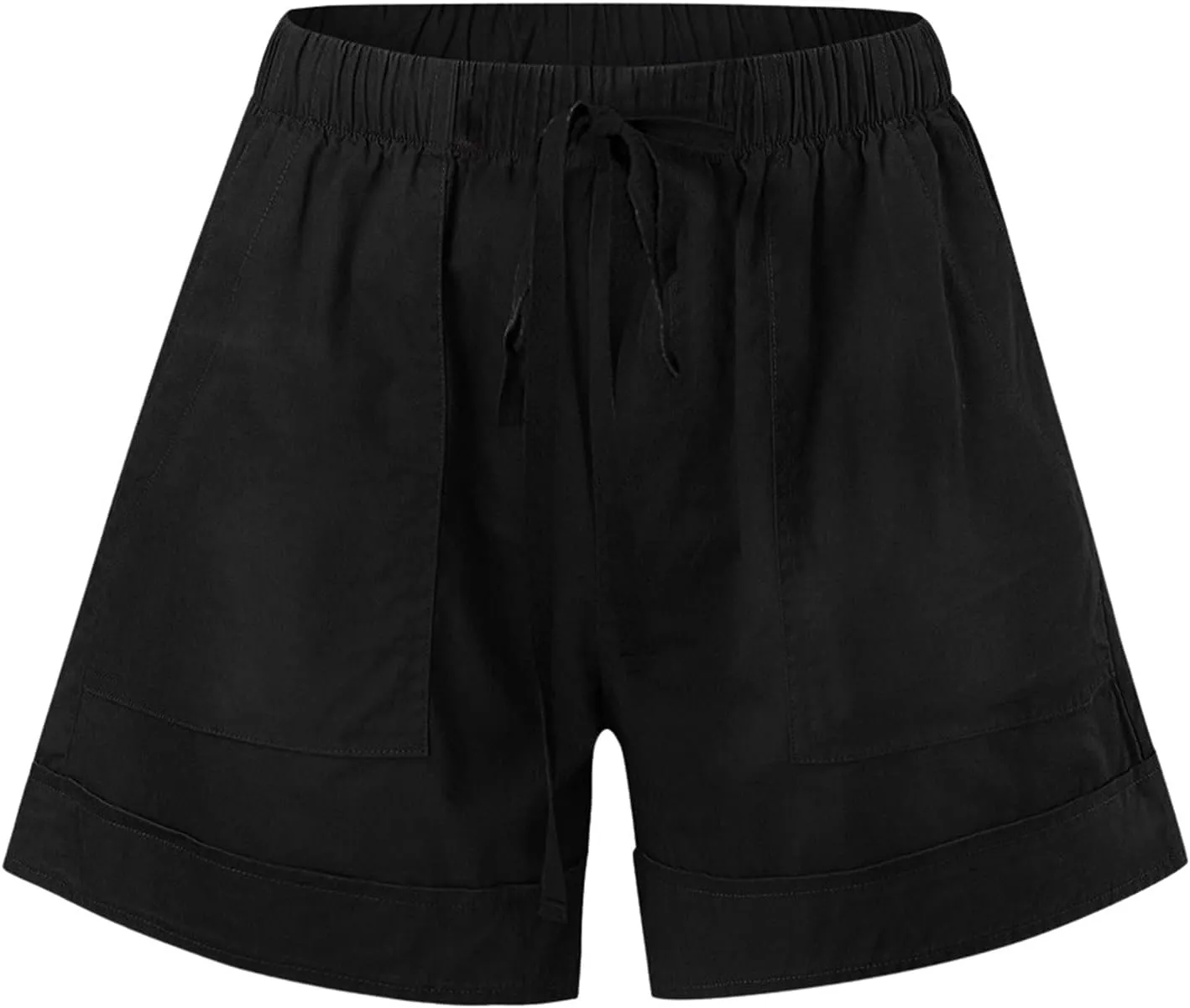 LCMTWX Flowy Shorts Waist Pants Shorts Loose Elastic Pocketed Womens Casual Drawstring Pants Flowy Shorts Jean Shorts Short