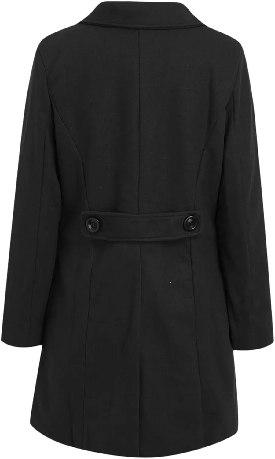 maisdgop Womens Trench Coat Fashion Long Sleeve Open Front Windbreaker Winter Warm Lapel Wool Blend Outerwear with Pockets