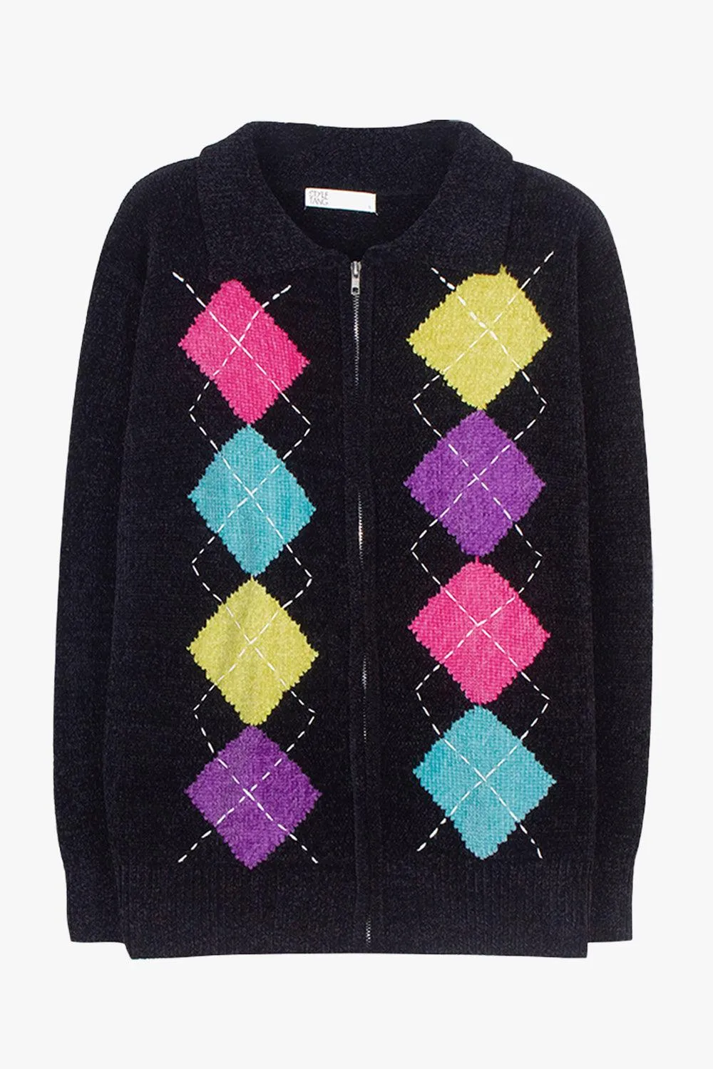 Memphis Diamond Black Cardigan