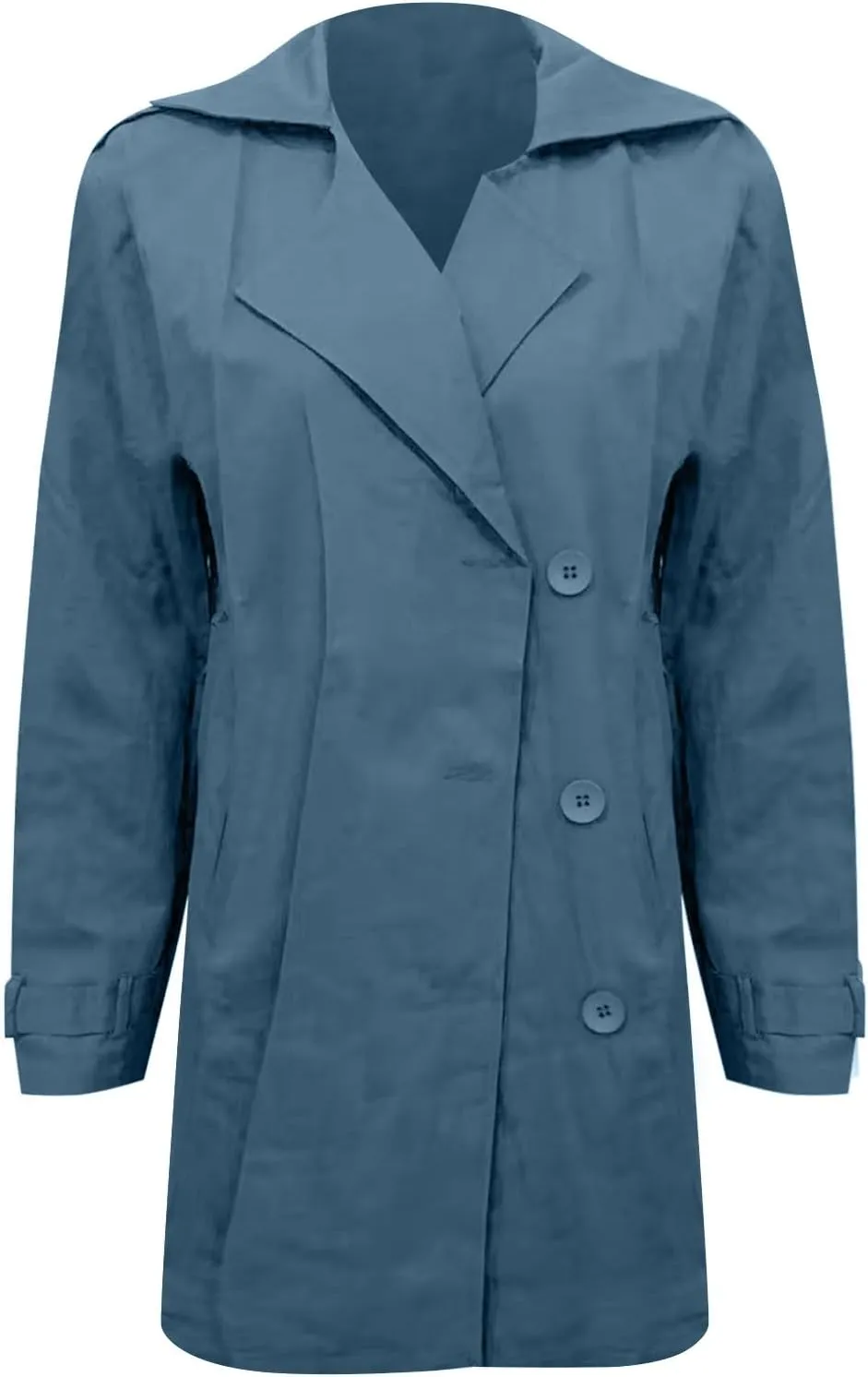 Men's Casual Trench Coat Slim Fit Notched Collar Men's Lengthened Prom Jacket Long Jacket Overcoat Coat with Pockets