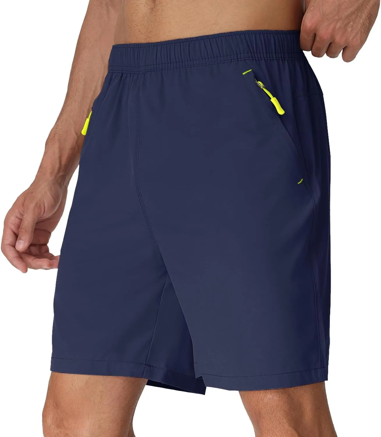 Rapoo Men's Athletic Shorts 7 Inch Inseam Water Resistant Lightweight Quick Dry Workout Shorts with Zipper Pockets