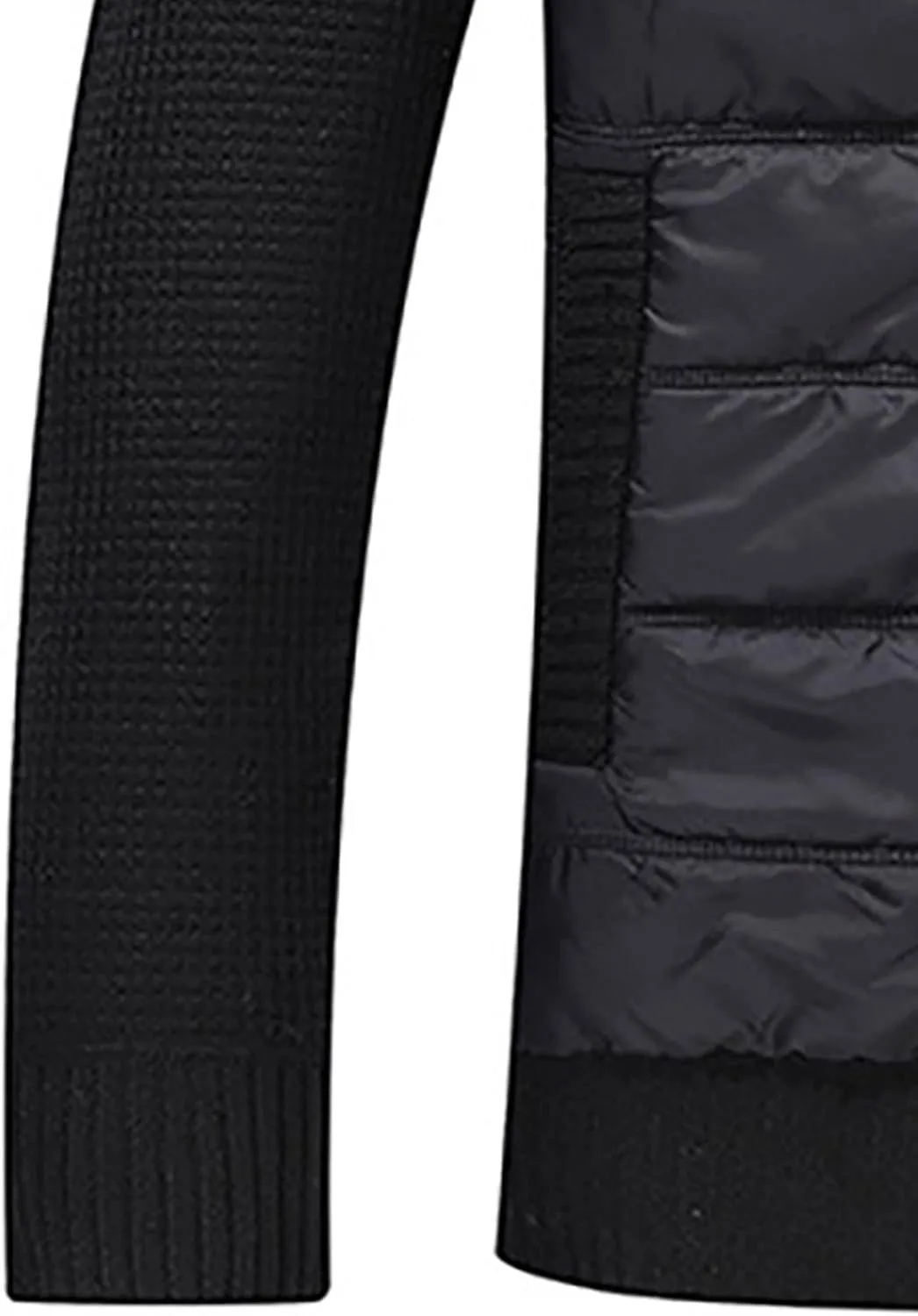 tuduoms Men's Thermal Chunky Knit Sweaters Stand Collar Full Zip Cardigan Jacket Thick Fleece Lined Cotton Padded Overcoats