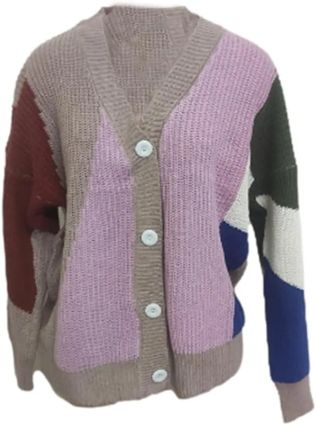 Womens 2023 Cardigan Sweaters Fall Open Front Button Long Sleeve Ribbing Knitted Coat Casual Chunky Knit Outerwear