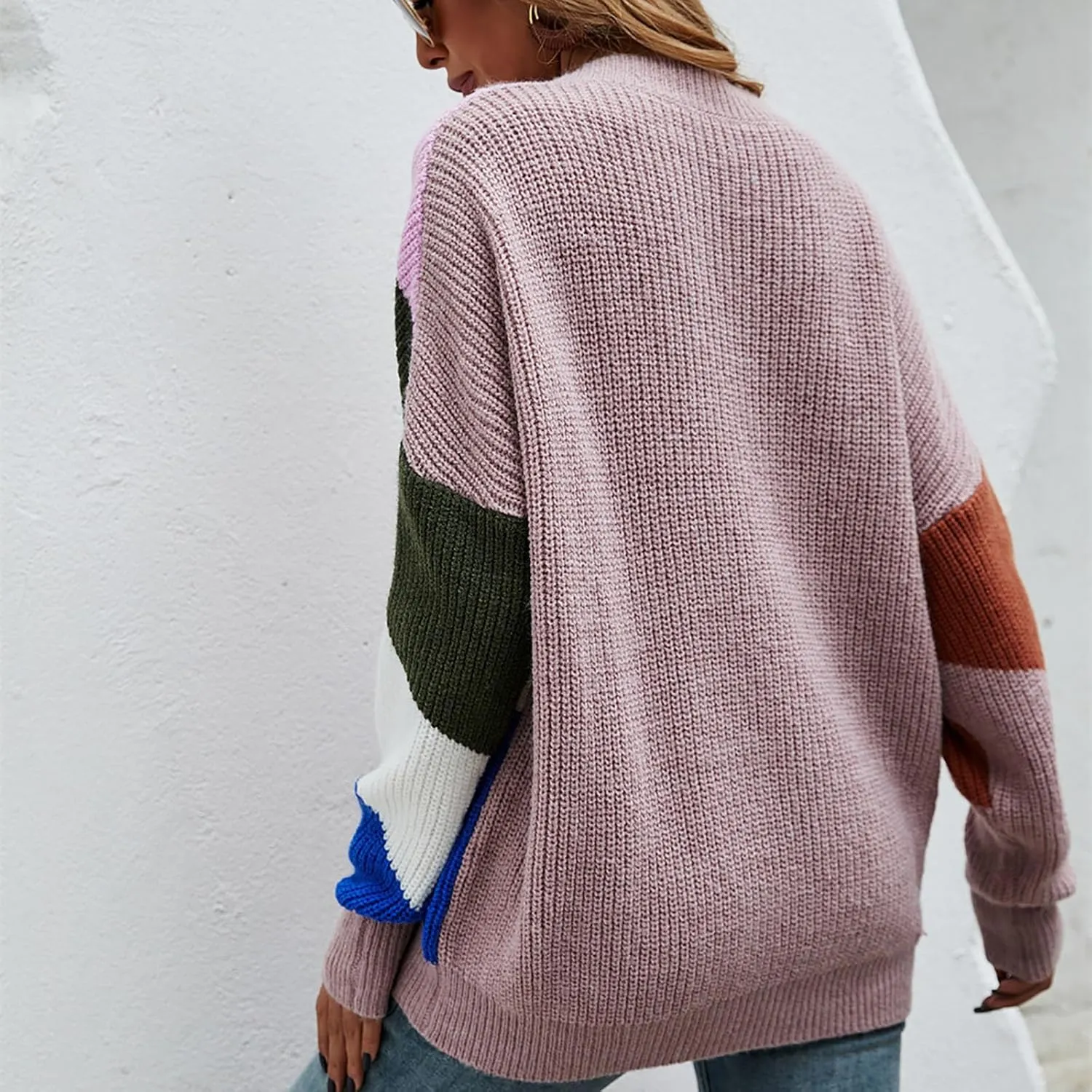 Womens 2023 Cardigan Sweaters Fall Open Front Button Long Sleeve Ribbing Knitted Coat Casual Chunky Knit Outerwear