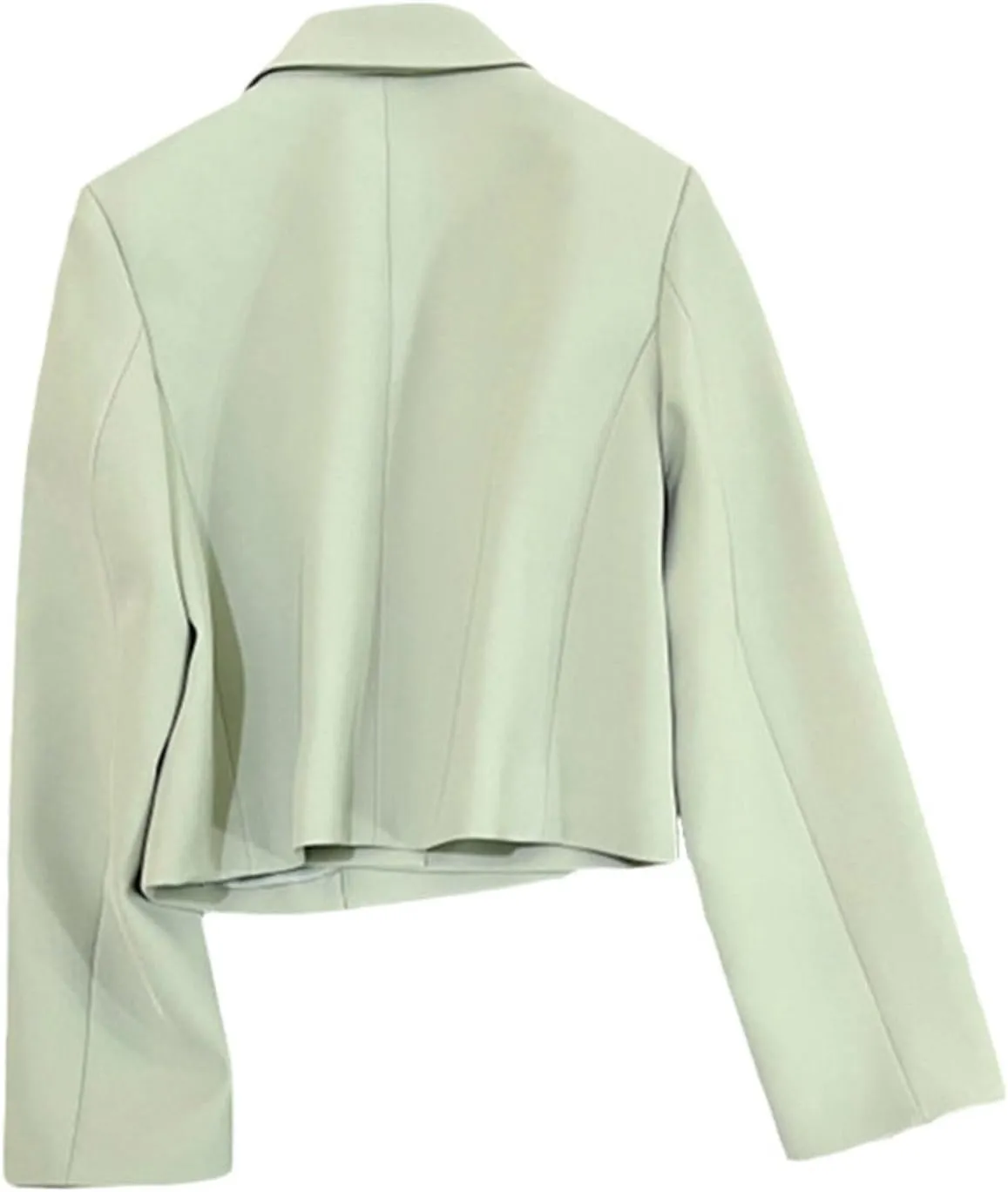 Xiaojmake Women's Plus Size Cropped Blazer V Neck Lapel Collar Solid Work Suit Jacket Double Breasted Notch Crop Blazers Coat